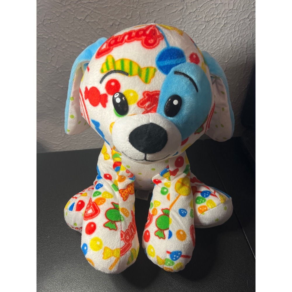 Fiesta Carnival Candy Allover Plush Dog White Blue Multicolor L00775 Sweet Puppy